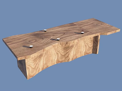 Minimalist Wooden Tea Table and Chairs with Natural Wood Grain and Sturdy Metal Accents Design 3d model