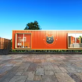Modern Container Cat House 3d model