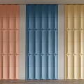 Modern Interior Wall Panels in Pink Blue Yellow Colors with Textured Patterns 3d model
