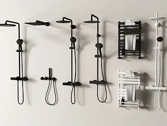 Modern shower towel rack electric towel rack 3d model