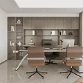 Modern Office Corridor Interior With White Walls Marble Flooring And Green Plants