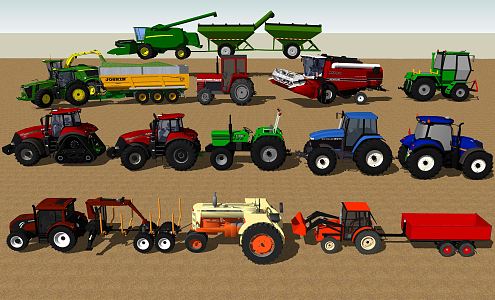 Modern Agricultural Machinery Agricultural Machinery Equipment Tractor Harvester 3d model