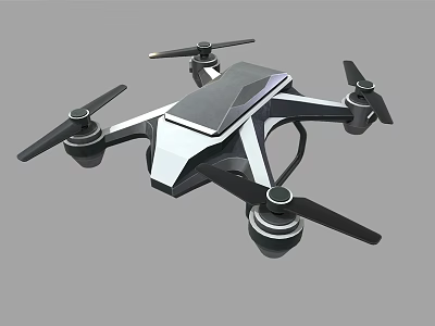 Modern Black And White Quadcopter Drone With Sleek Design And Rotors 3d model
