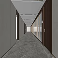 Modern Aisle Office Aisle Company Corridor Office Corridor Office Building Corridor Glass Partition Double Door 3d model