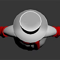 Snowman Figure With White Top Hat Red Scarf Black Buttons And Red Gloves
