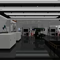 Modern Industrial Workshop With White Walls Silver Floors And Neat Machinery Arrangement