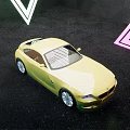 Yellow Two Door Sports Car With Silver Wheels And Smooth Exterior Design