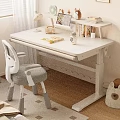 Adjustable Kids Study Desk and Chair Set with Ergonomic Design Lamp Books and Stationery