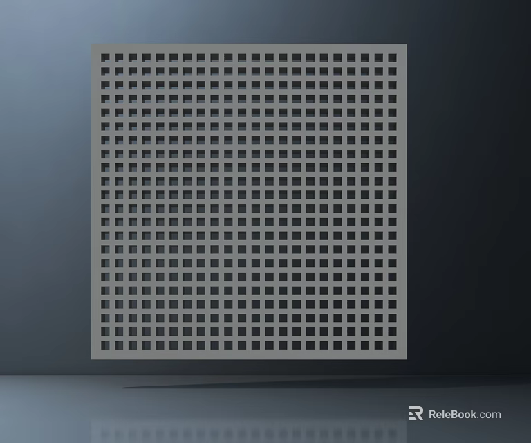 Square Air Conditioner Vent With Modern Grid Pattern Design For Home 3d model 