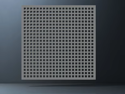 Square Air Conditioner Vent With Modern Grid Pattern Design For Home 3d model
