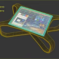 Modern Furniture With Cross Shaped Black Frame And Tablet
