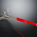 Industrial Mechanical Lifting Arm Equipment With Silver Frame Red Extension And End Hook