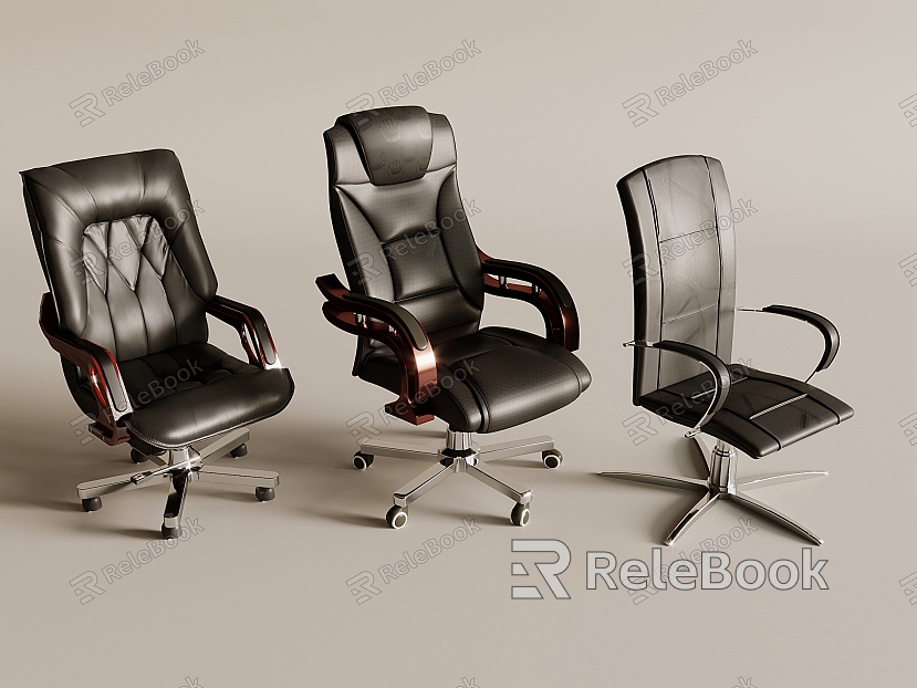 Office Chair Leisure Chair Leather Boss Chair Armchair Computer Chair Swivel Slide Wheelchair model