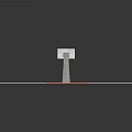 Standard Indoor Basketball Court With Gray Red Floor Design And Basketball Hoop