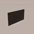 Modern Slim Flat Screen Television With Sleek Silver Stand And Black