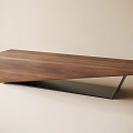 Modern Walnut Wood Stool With Slanted Top And Sturdy Metal Base Design