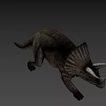 Realistic Triceratops 3D Rendered Game Movie Character With Large Horns Frilled Neck Detailed Skin Texture