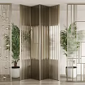 Metal Screen Partition Bronze Screen Partition 3d model