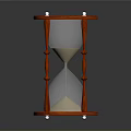 Decorative Red Framed Hourglass With Transparent Glass Sand And White Top Accents