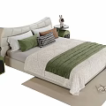 Kids Bed With Green Plaid Pillows Green Bedside Tables Quilt Rug And Slippers