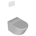 White Modern Smart Toilet With Automatic Lid And Sleek Design Features