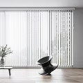 Venetian Blinds In Modern Living Room With Large Window Wooden Floor And Plant Decor