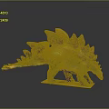 Stegosaurus Dinosaur Model With Green Body Brown Back Plates And Yellow Tail On Base