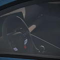 Blue Modern Sporty Sedan Car With Black Wheels And Red Accents Design