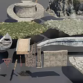 Rockery Stones In Landscape Design With Arch Structures Dome Elements Stone Slabs And Greenery