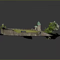 Cartoon Scene Featuring Castle Green Grass Path And Trees Landscape Design