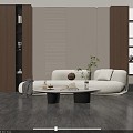 Three-seat sofa 3d model