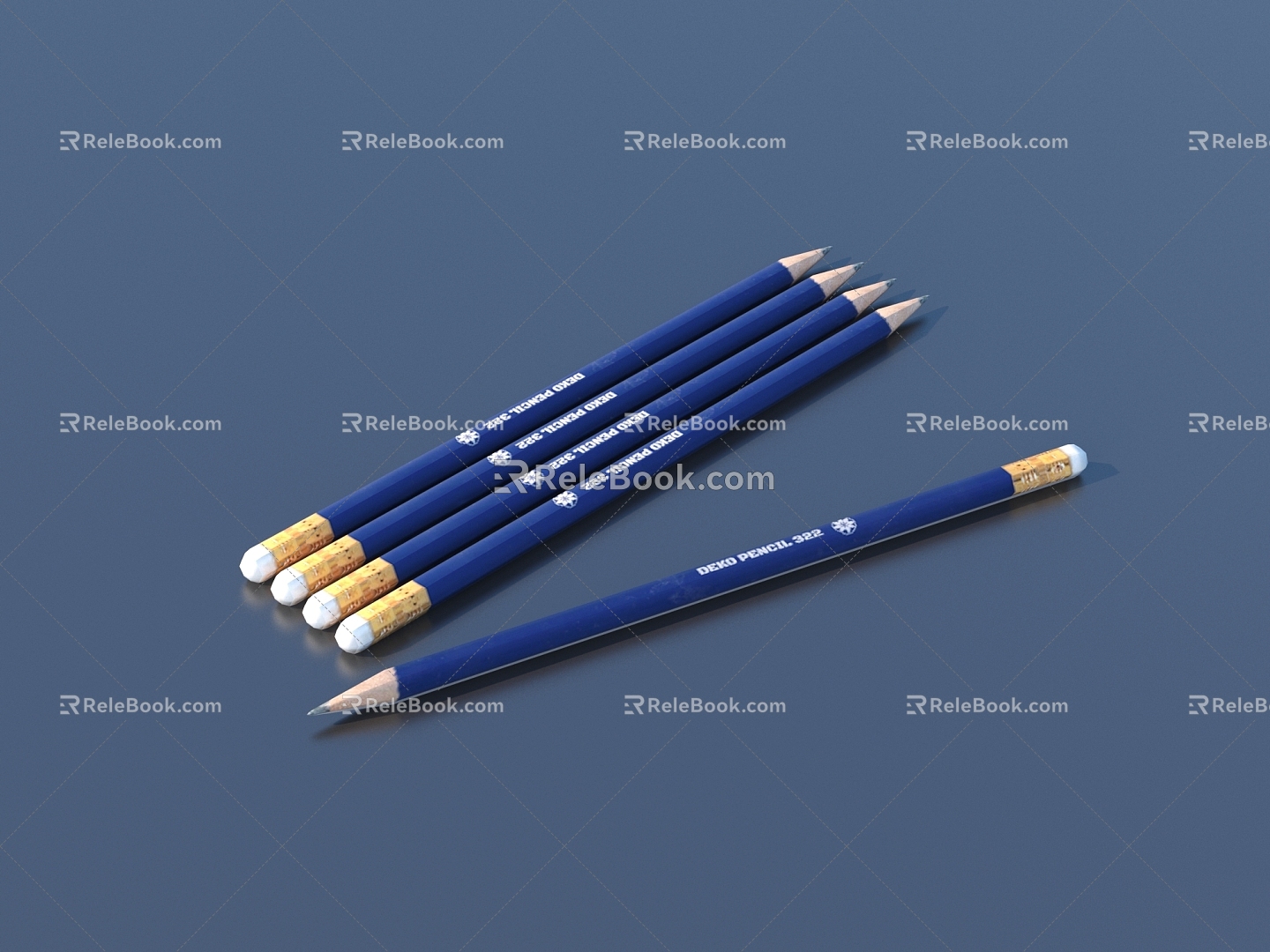 Pencil paint brush 3d model