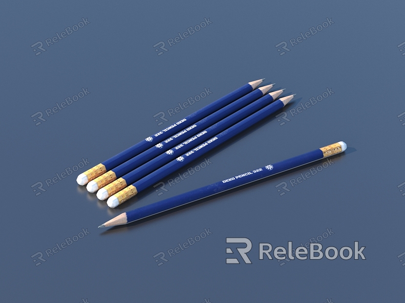 Pencil paint brush model