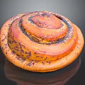Freshly Baked Cinnamon Roll With Spiral Shape Golden Brown And Cinnamon Swirls On Black Surface