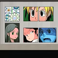 Cartoon Character Portraits With Various Expressions And Hairstyles Displayed On Wall For Home Decor