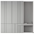 Elegant Modern Minimalist Bathroom Cabinetry With Marble Countertop Wall Mirror And Storage