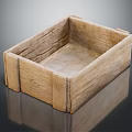 Rustic Wooden Storage Box With Solid Wood Construction And Rectangular Design 3d model