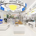 Modern Dessert Shop With Fresh Milk Baked Goods Display Cases Open Layout And Bright Lighting