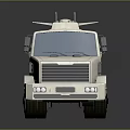 White Tanker Truck With Blue Stripe And Fuel Transport Tank 3D Rendering