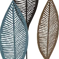 Leaf Shaped Metal Decorative Home Ornaments With Hollow Vein Design And Various Colors