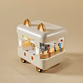 Mobile Coffee Cafe Cart With Transparent Windows Yellow Accents And Wheels