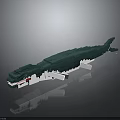 Green Crocodile Building Block Model With Open Mouth And White Accents