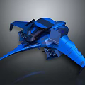 Futuristic Blue Aerial Vehicle Design With Sleek Wings And Advanced Structure