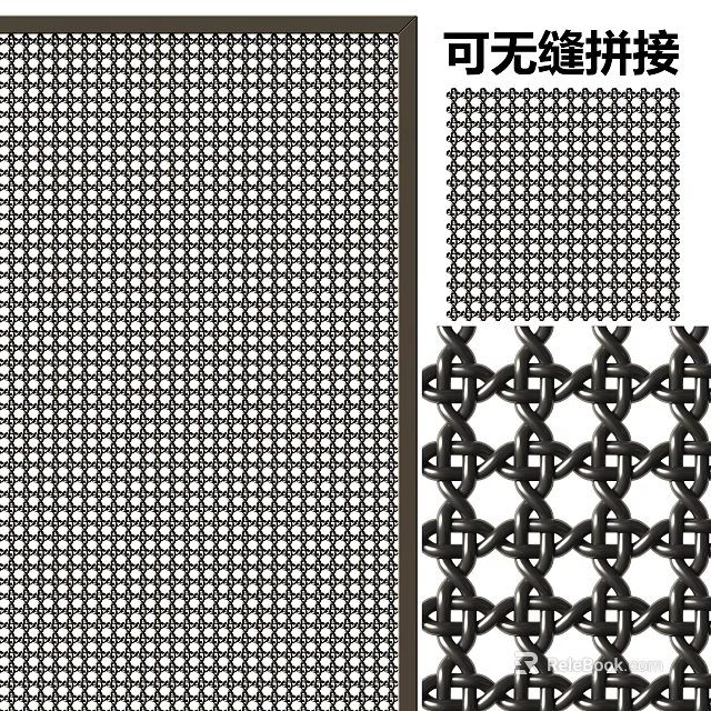 Intricate Grid And Woven Patterns For Decorative Metal Mesh Panels 3d model 