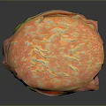 Fresh Juicy Hamburger With Textured Bun Lettuce Tomato Ham And Beef Patty