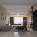 Elegant Modern Living Room Interior With Beige Sofa Accent Chair And Marble Wall Art