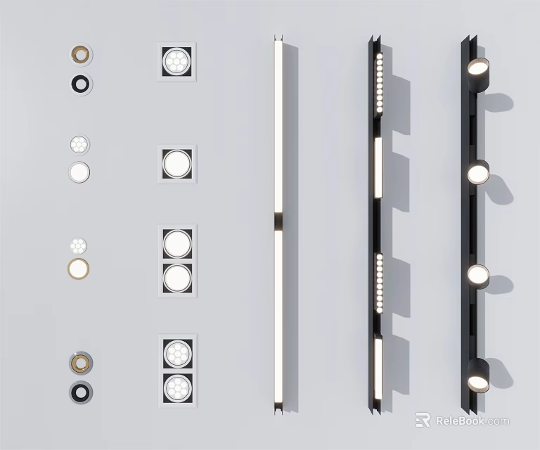 Modern LED Downlights and Spotlights with Various Designs for Home Lighting 3d model 