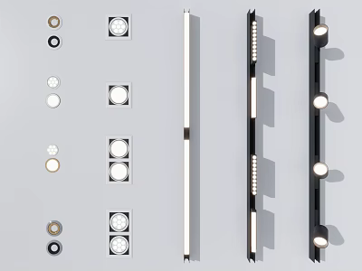Modern LED Downlights and Spotlights with Various Designs for Home Lighting 3d model