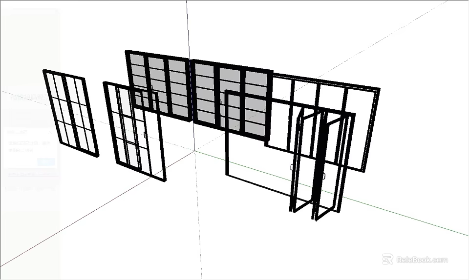 Modern Sliding Doors Design With Glass Panels And Frame Structure For Interior 3d model 