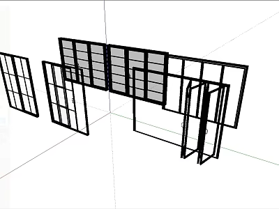 Modern Sliding Doors Design With Glass Panels And Frame Structure For Interior 3d model